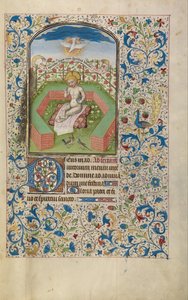 Jésus avec un orbe dans un jardin